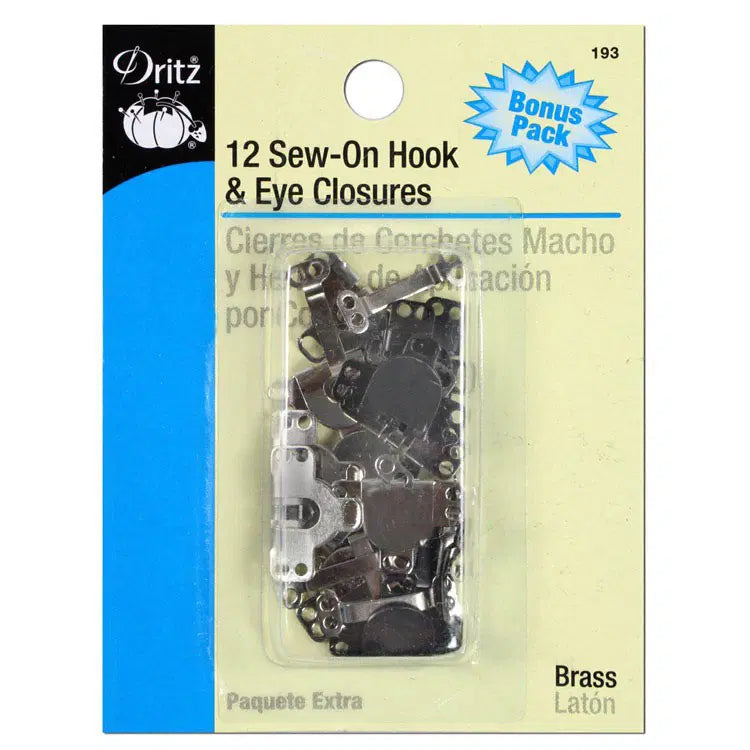 Dritz, 12 Sew-on Hook &amp; Bar Closures