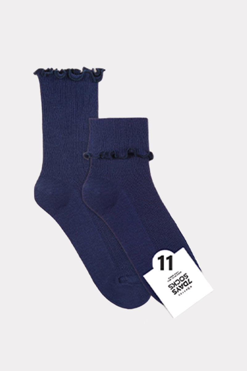 Women&#39;s Crew Frill Socks, Navy