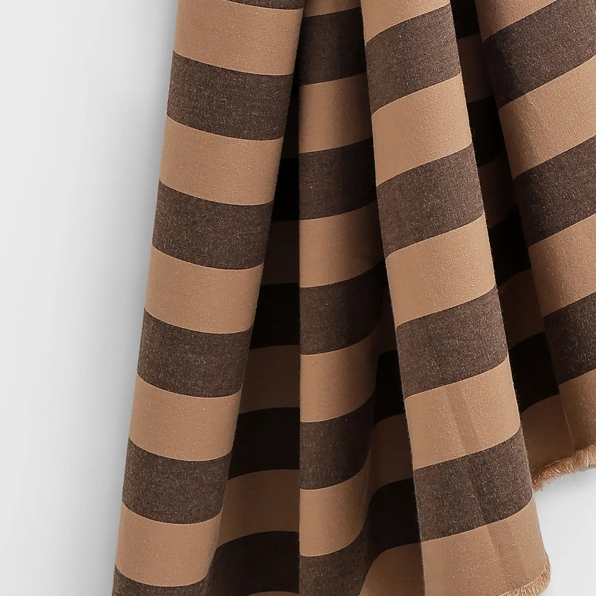 Atelier Brunette, Oat Chocolate Stripe Shirting,  1/4 yard