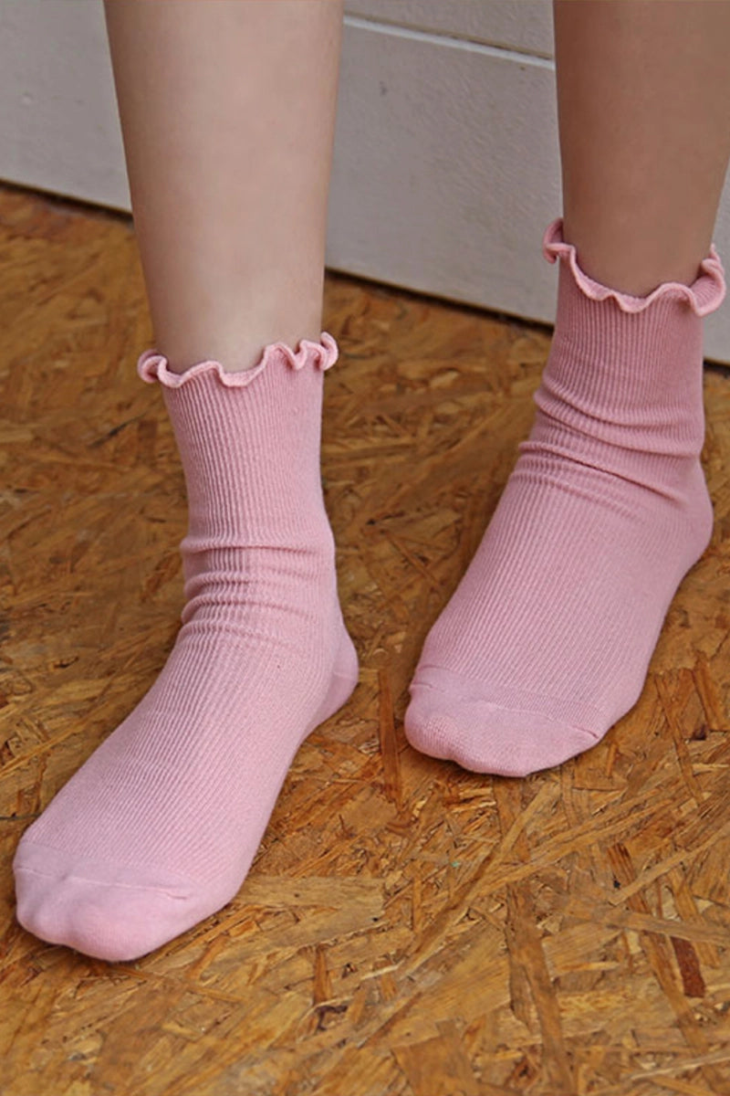 Women&#39;s Crew Frill Socks, Navy