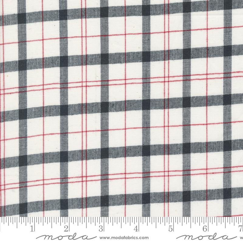 Remnant 106b Panache Plaid, Black and Red on White, 2.25 yard bolt end