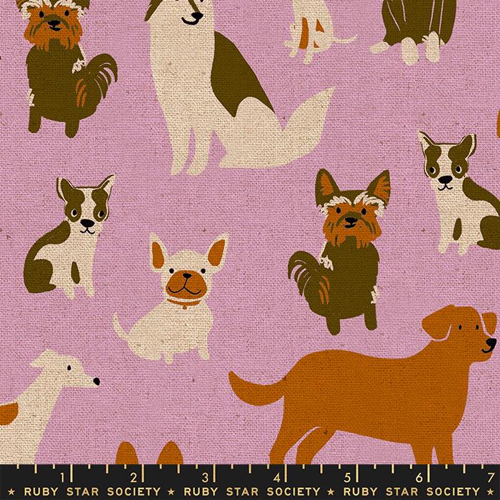 Ruby Star, Dog Park, "Dog Medley", Linen/Cotton Canvas, 1/4 yard