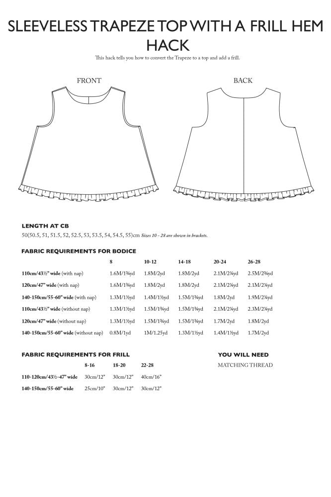 Merchant &amp; Mills, The Trapeze PDF Pattern Additions