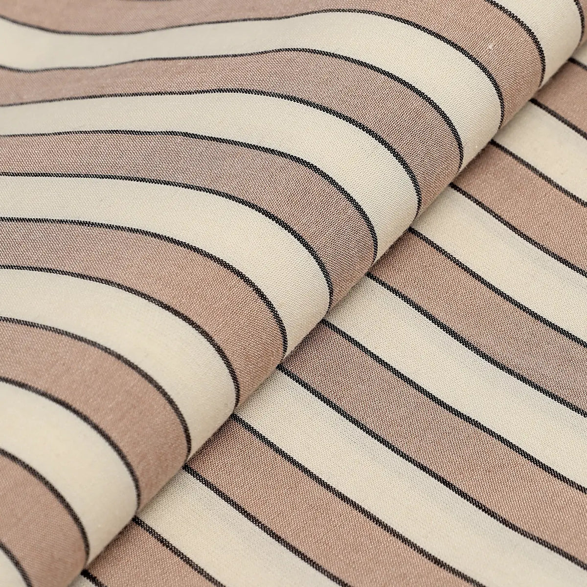 Atelier Brunette, Cappuccino  Stripes,  1/4 yard