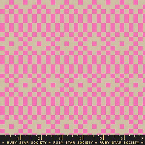 Ruby Star, Lofi Linens Neon Pink,  Cotton/Linen  Fabric, 1/4 yard