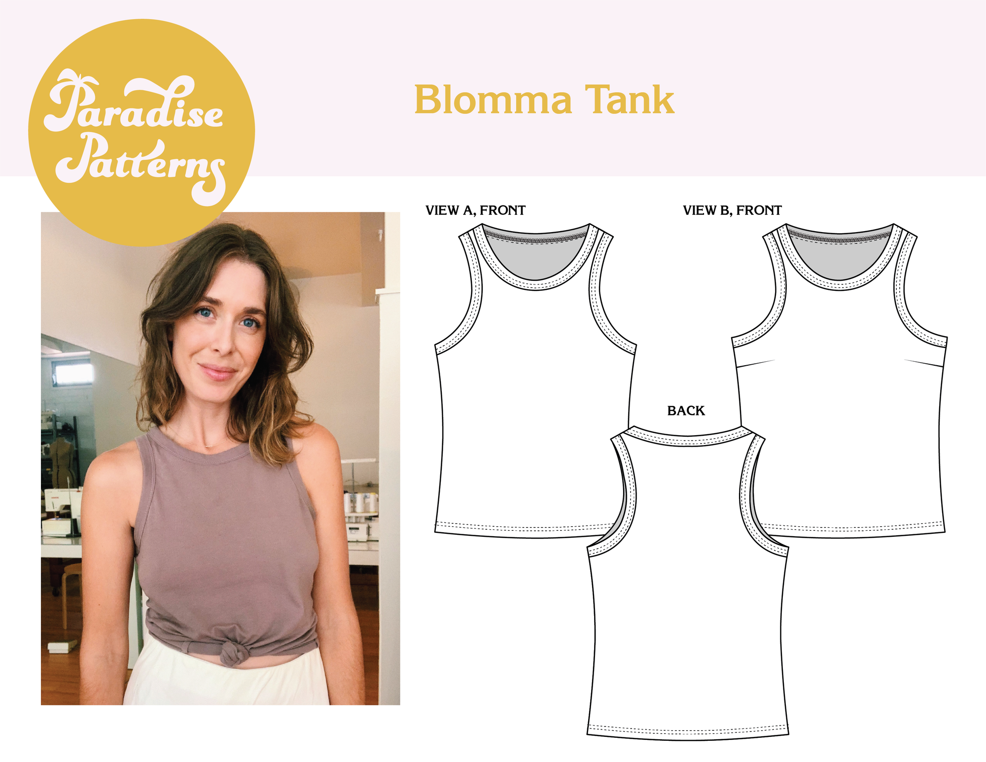 Paradise Patterns, Blomma Tank PDF Pattern
