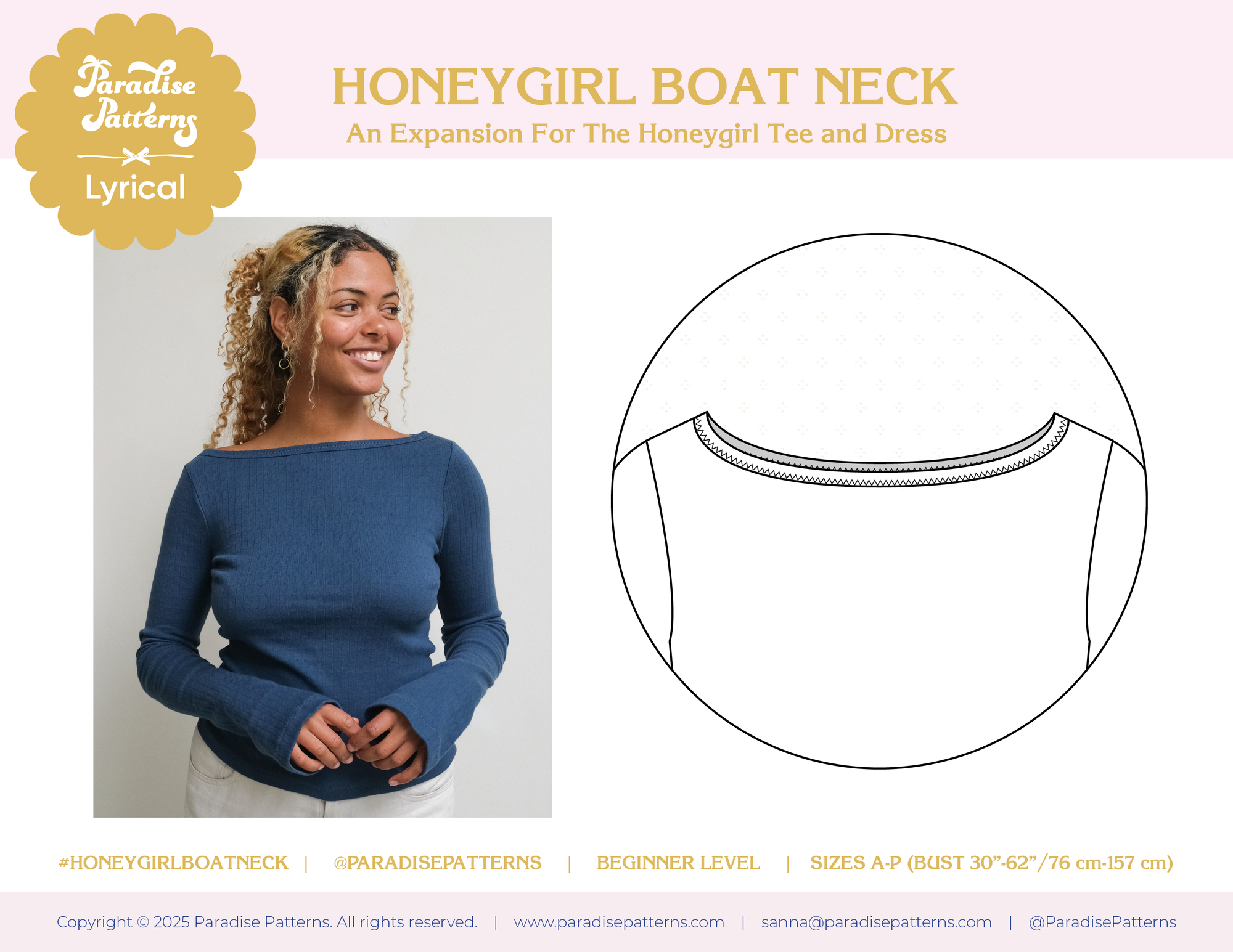 Paradise Patterns, Honeygirl Tee Expansion Pack PDF Pattern