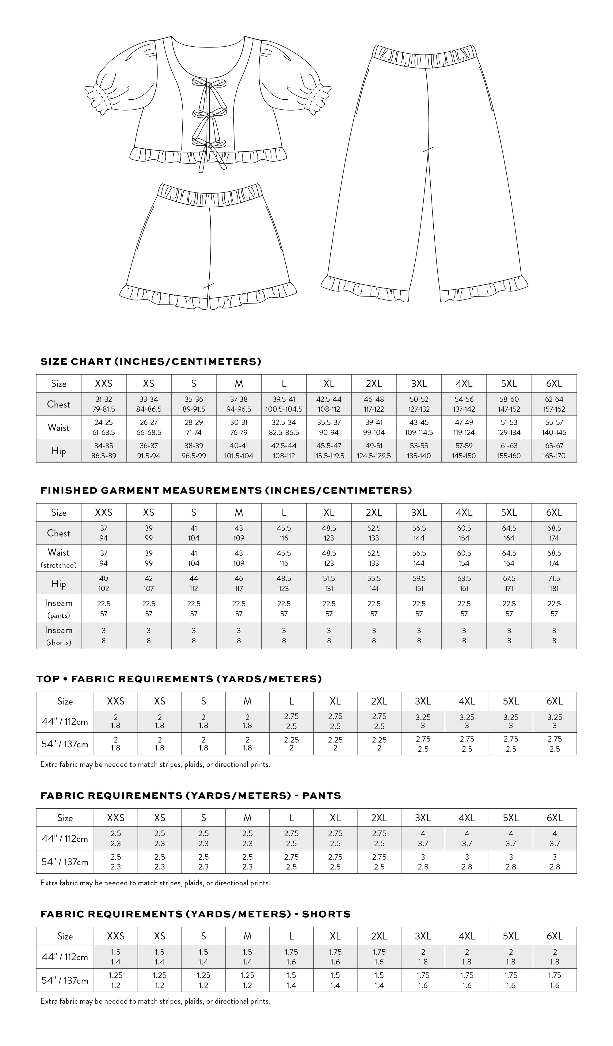 Matchy Matchy Sewing Club, Ruffle Brunch Set Digital PDF Pattern