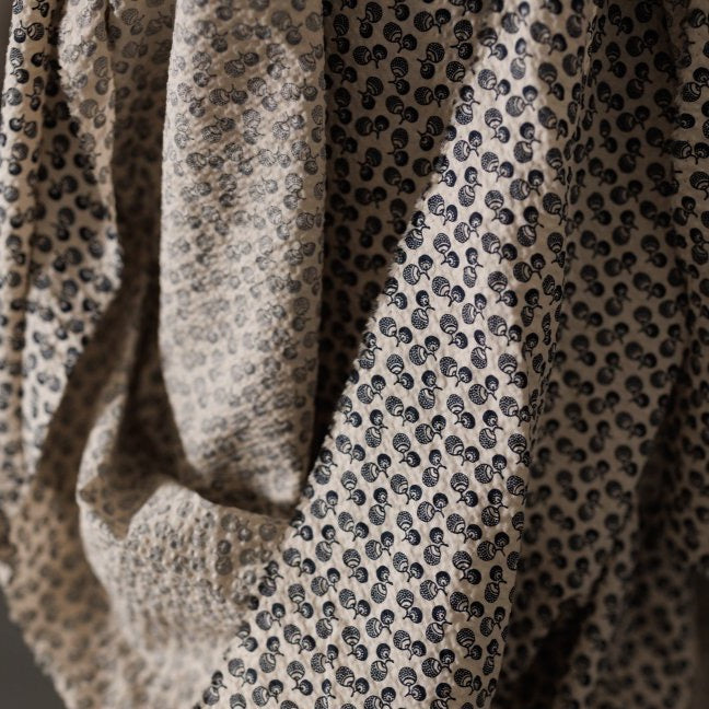 Merchant & Mills, Donguri Organic Seersucker Fabric, "Jouy Blue", 1/4 yard