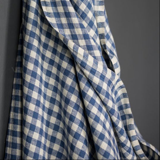 Merchant &amp; Mills, European Laundered Linen, "Faro" Blue and White Check, 1/4 yard - Lakes Makerie