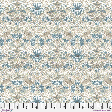 William Morris, Mini Strawberry Thief, Morden Cotton Lawn, Linen, 1/4 yard