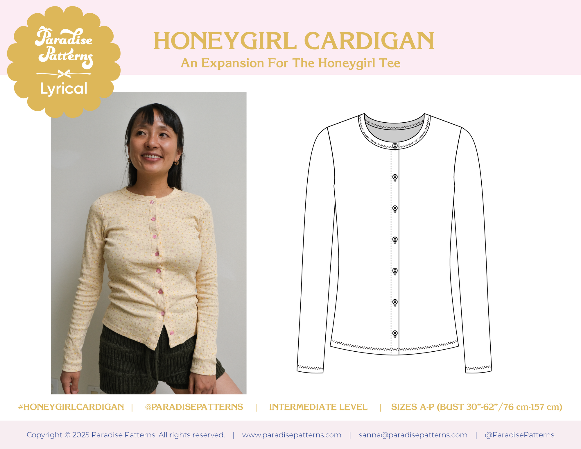 Paradise Patterns, Honeygirl Tee Expansion Pack PDF Pattern