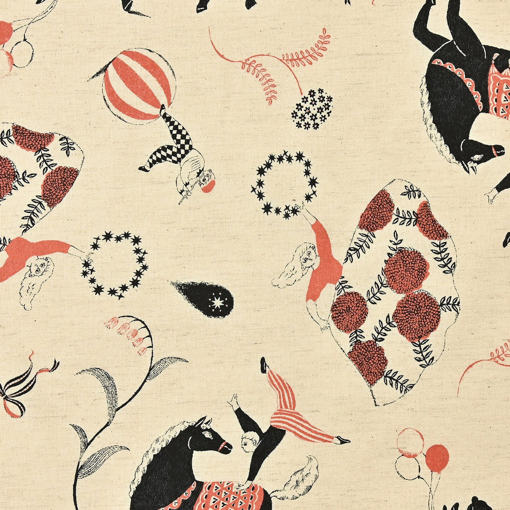 Sanae Sugimoto, Circus Night - 3 colors - Cotton/Linen Sheeting Fabric, 1/4 yard