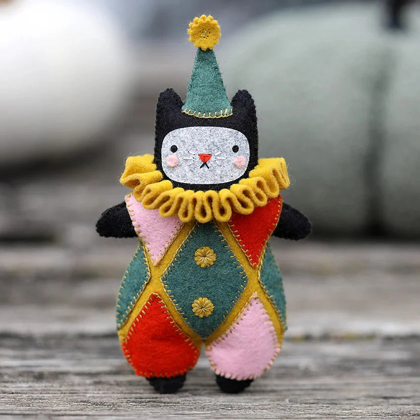 Harlequin Cat - Felt Doll Kit - Lakes Makerie