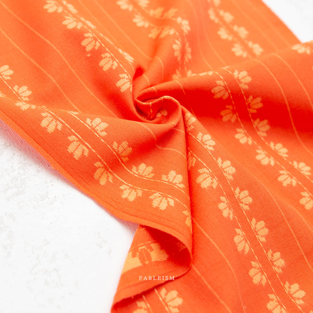 Fableism Fine and Dandy, Deco Stripe in Firecracker, 1/4 yard