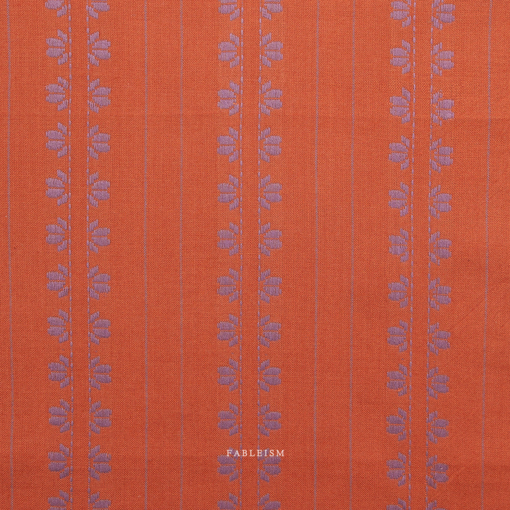 Fableism Fine and Dandy, Deco Stripe in Spice, 1/4 yard