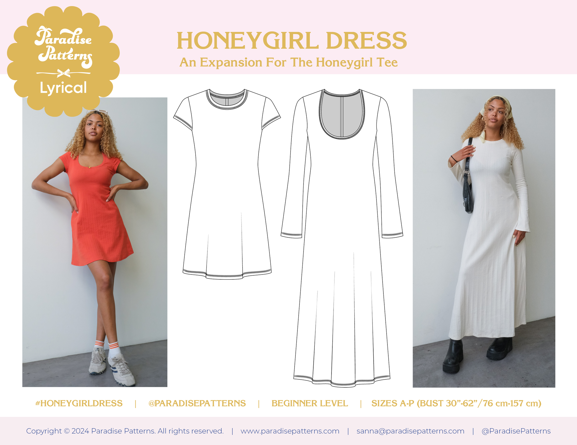 Paradise Patterns, Honeygirl Dress Expansion PDF Pattern