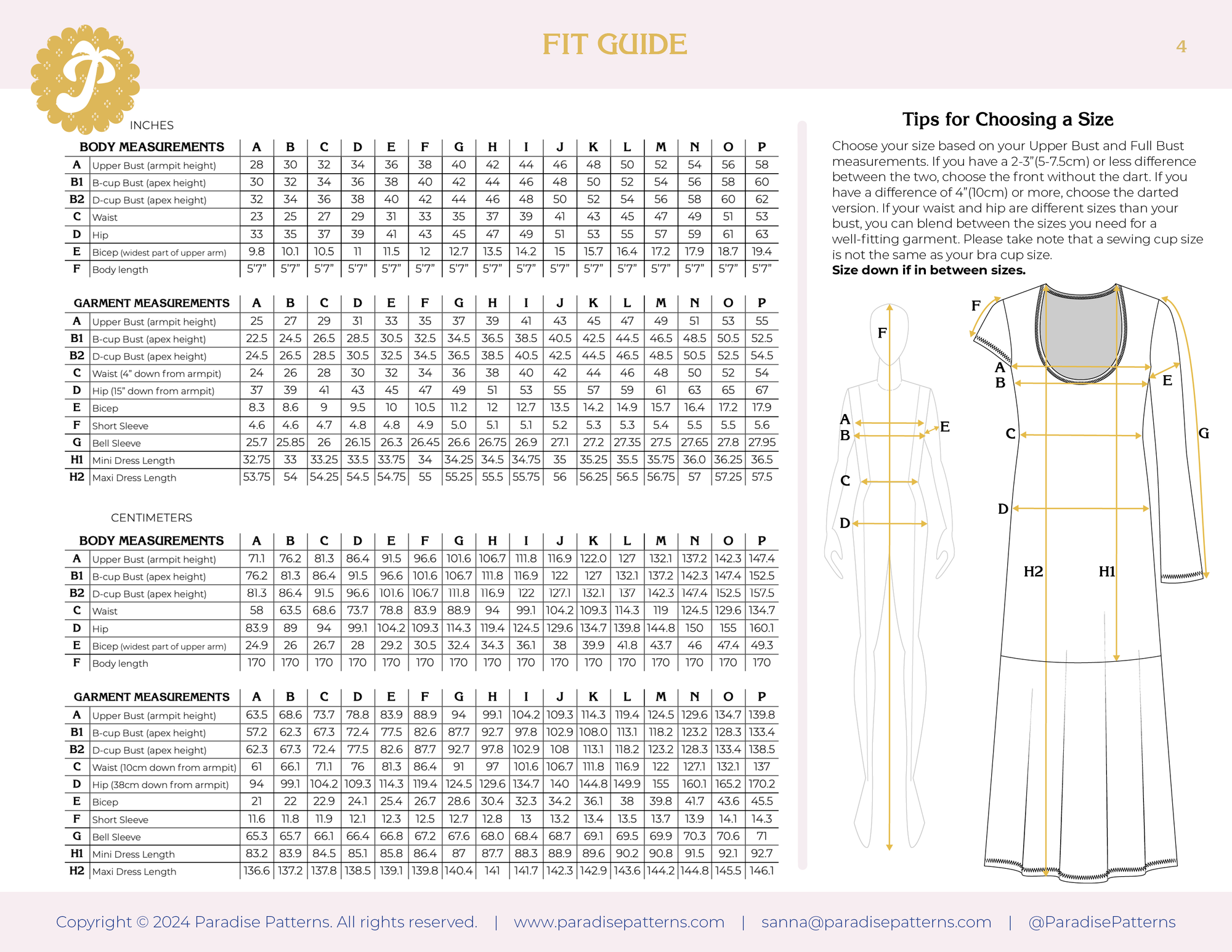Paradise Patterns, Honeygirl Dress Expansion PDF Pattern