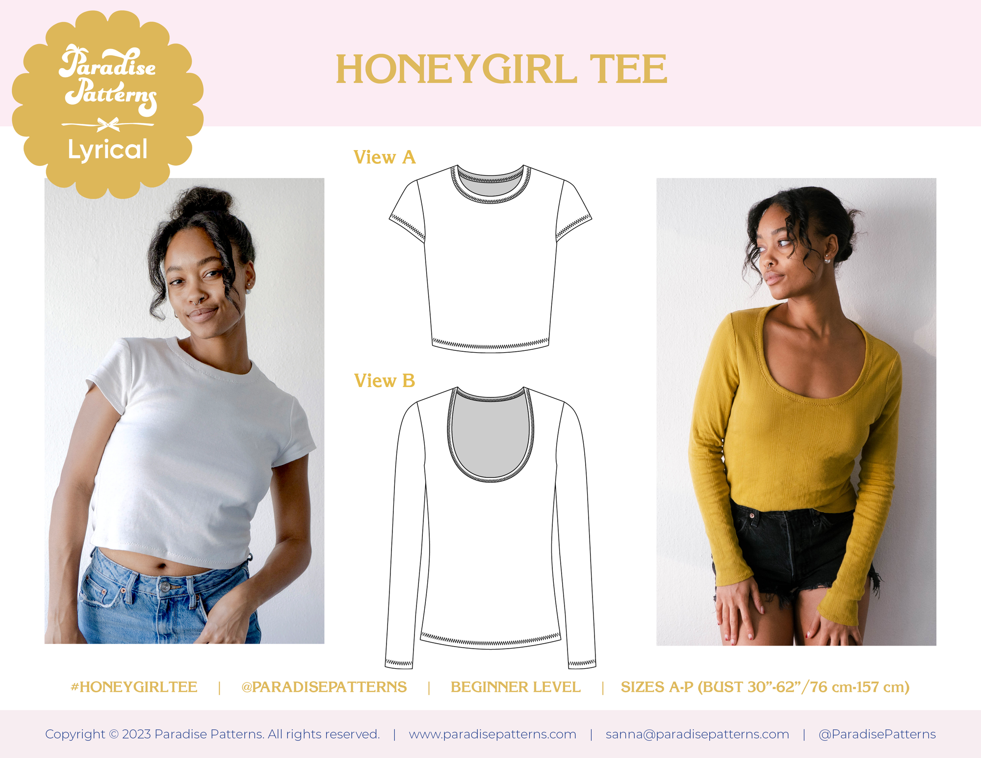 Paradise Patterns, Honeygirl Tee PDF Pattern