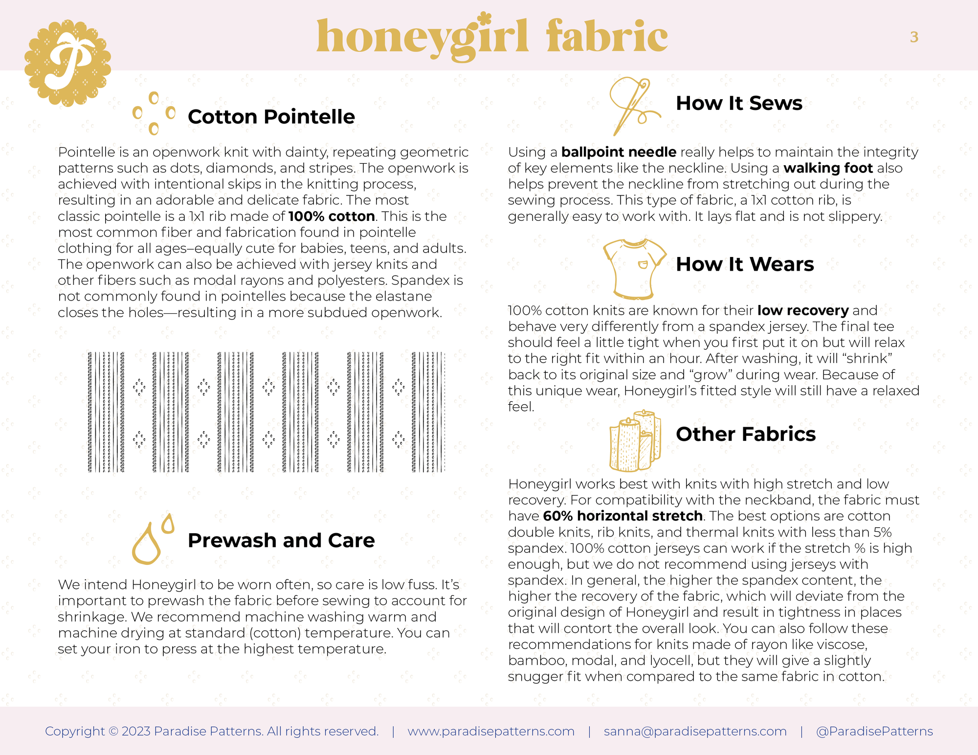 Paradise Patterns, Honeygirl Tee PDF Pattern