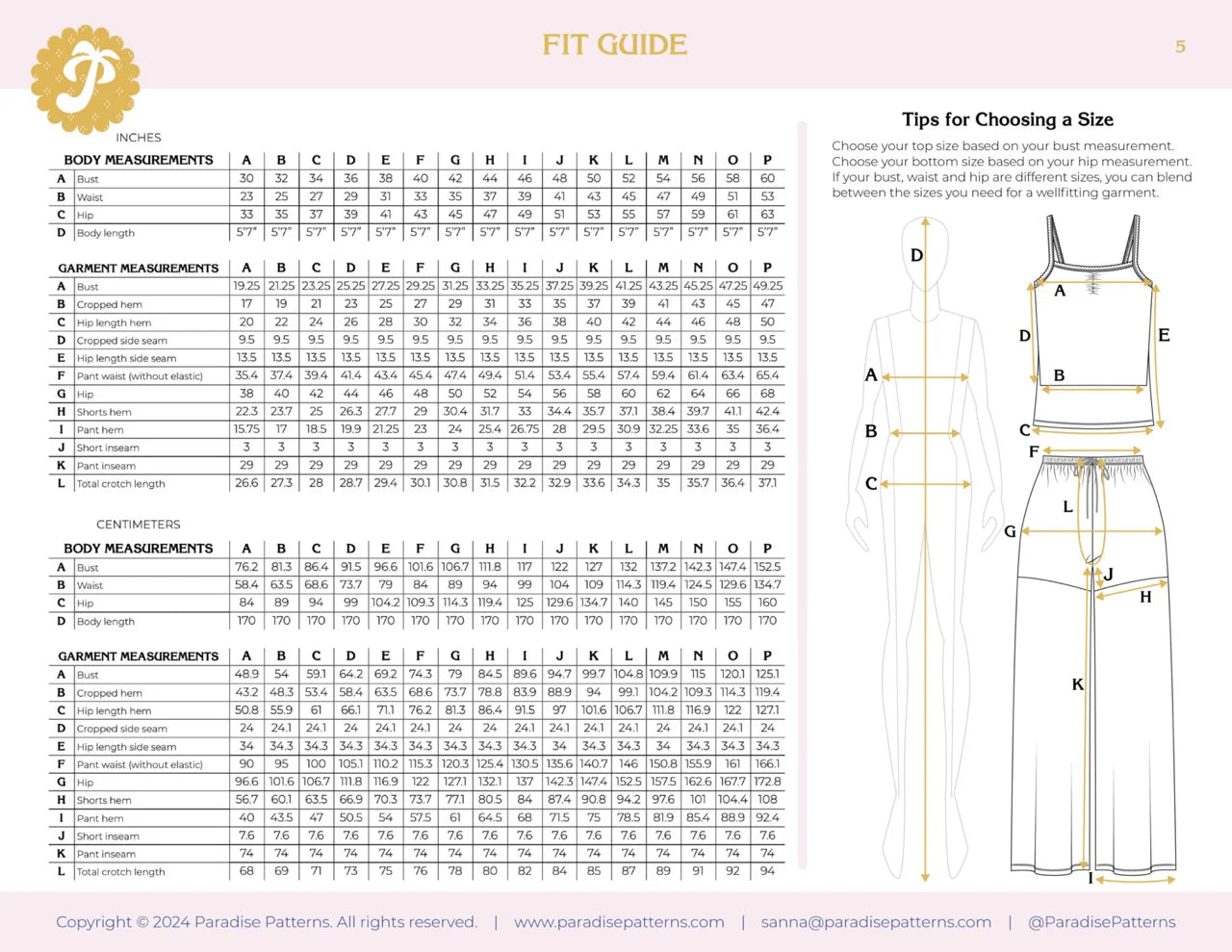 Paradise Patterns, Honeygirl Lounge Set PDF Pattern