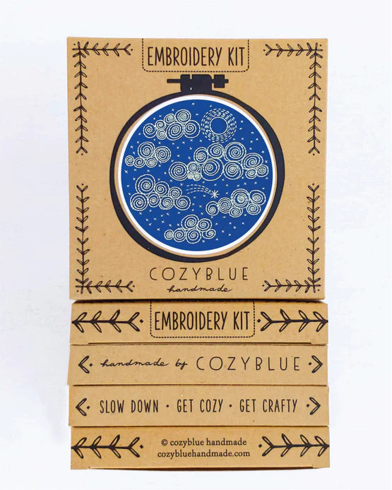 Cozy Blue Embroidery Kits, assorted designs