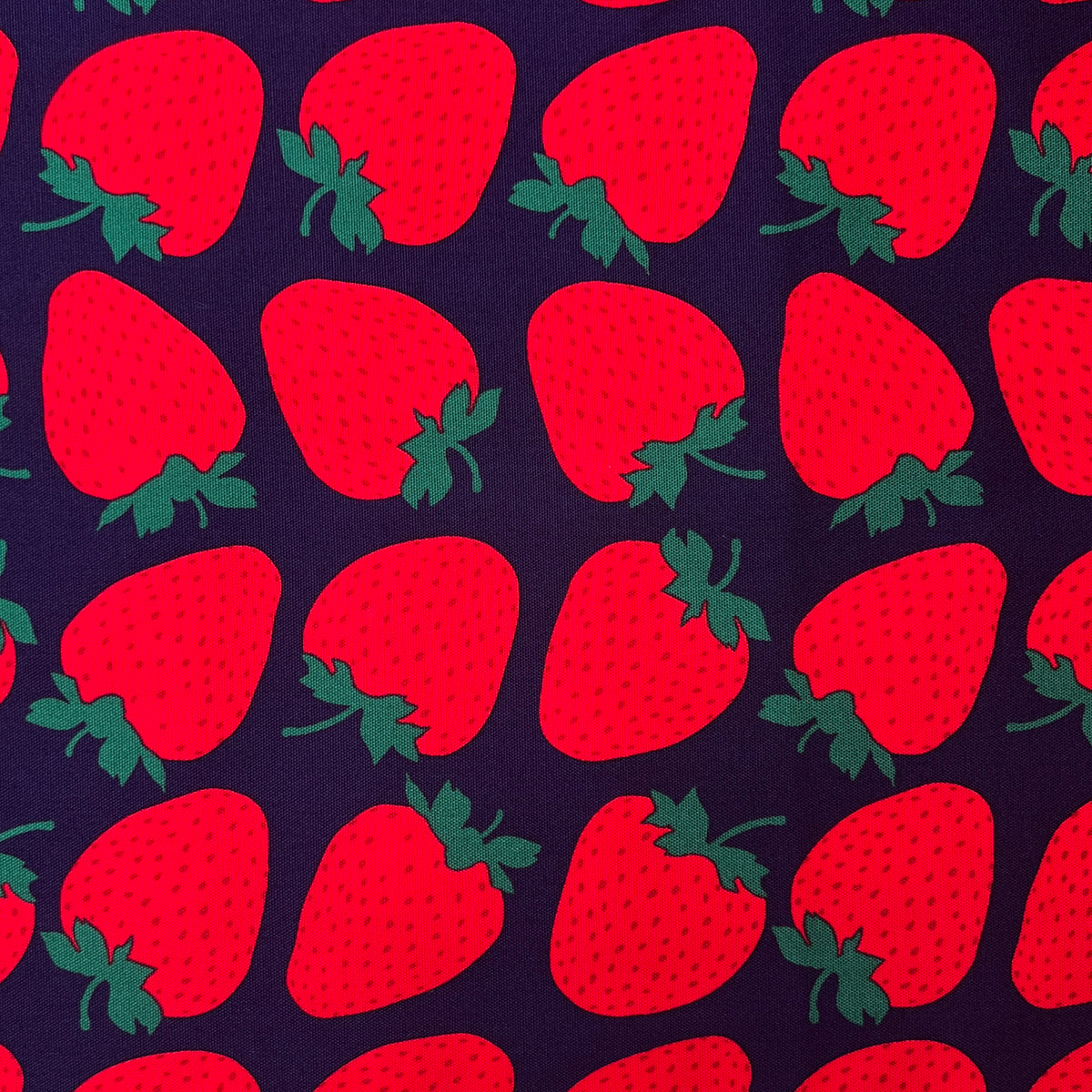 Sevenberry Large Strawberries, Oxford Canvas, Navy, 1/4 yard