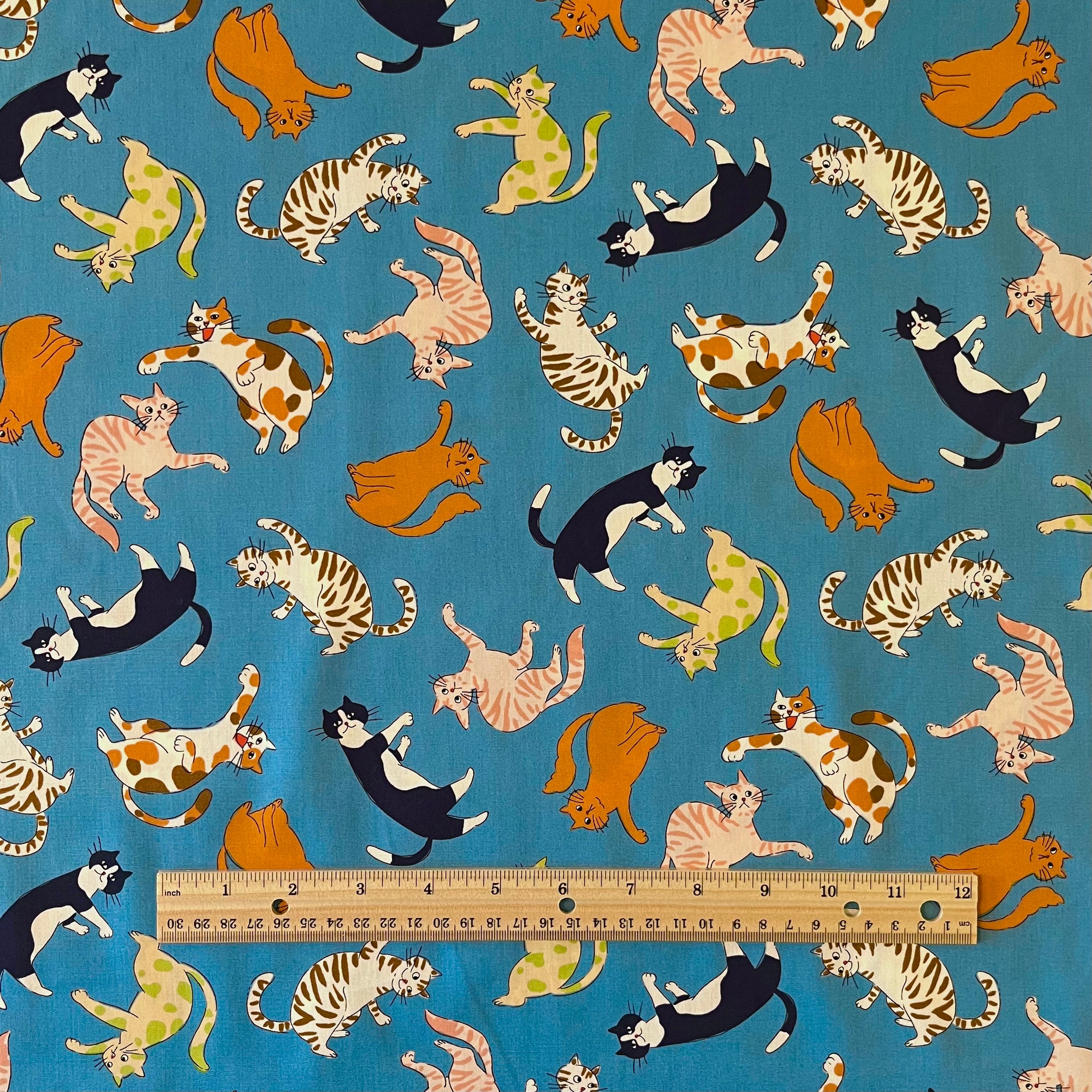 Sevenberry "Crazy Cats" Cotton, 1/4 yard - Lakes Makerie