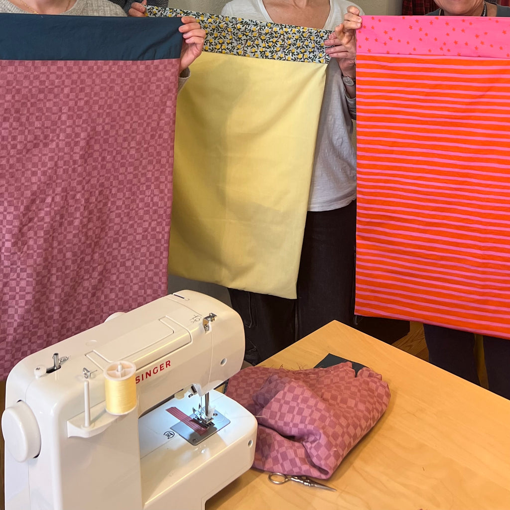 Class: Machine Sewing 101: Sew a Pillowcase with Bailey (Beginner Friendly), Friday July 26, 9 am -12 pm
