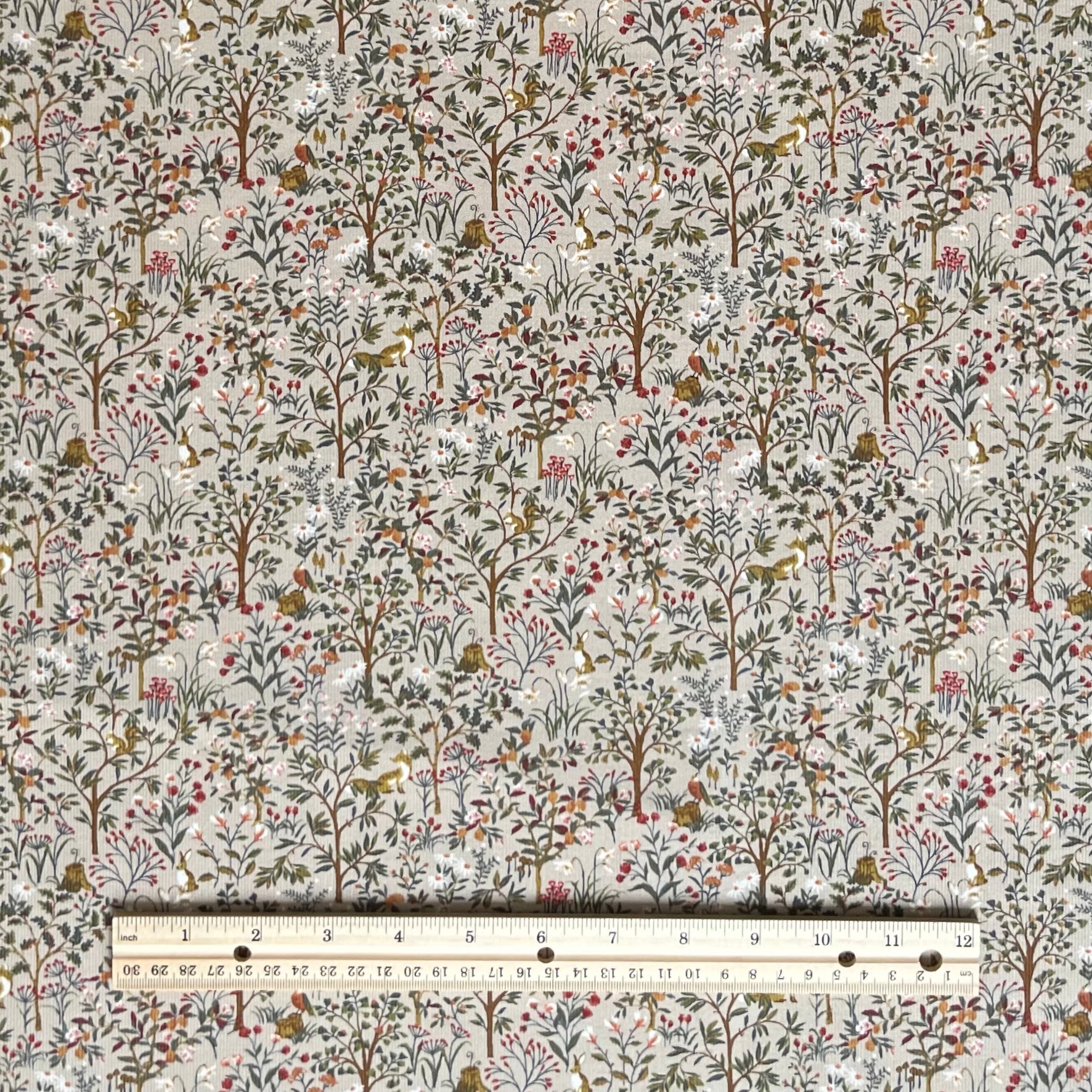 Japanese Corduroy, Woodland Scene, 1/4 yard
