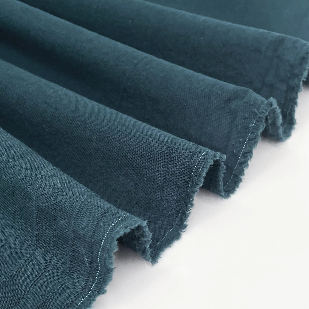 Remnant 10612, Textured Cotton Crepe, Lagoon, 2 yard bolt end