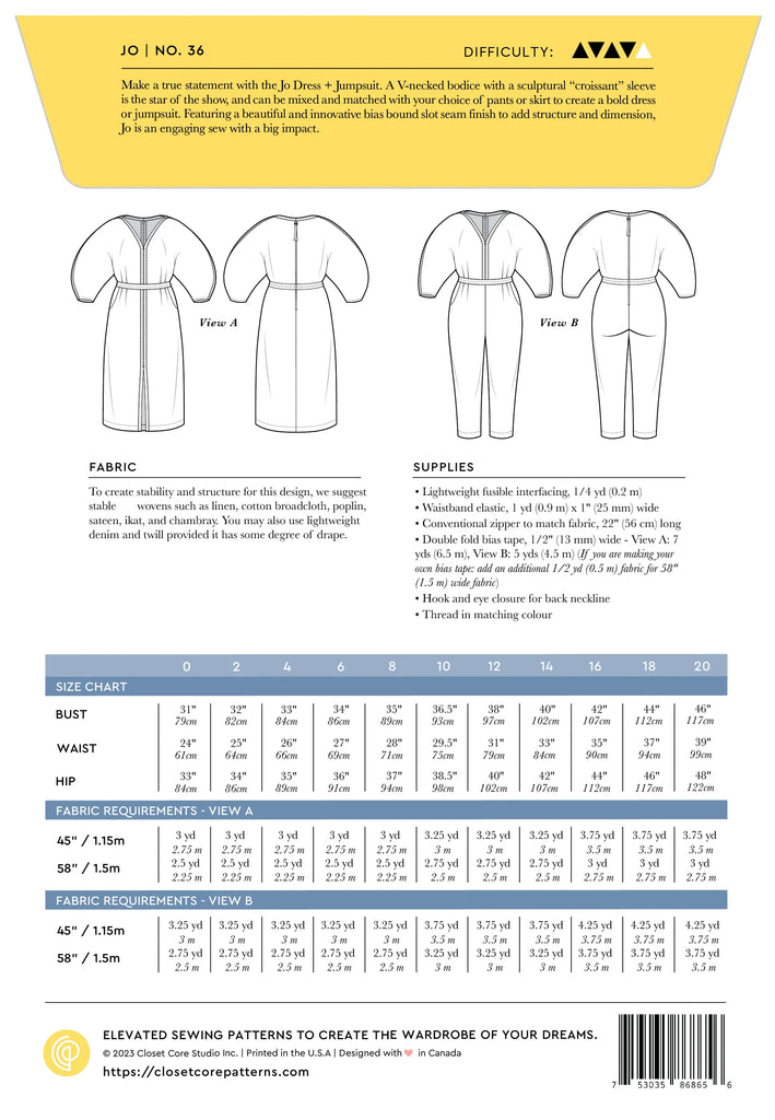 Closet Core Patterns, Jo Dress + Jumpsuit Pattern