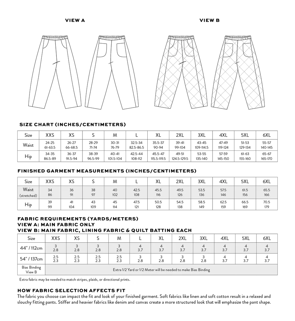Class: Sew the Quilted Kite Pants with Jenny, starts Monday January 19, 11AM-2PM (4 sessions)