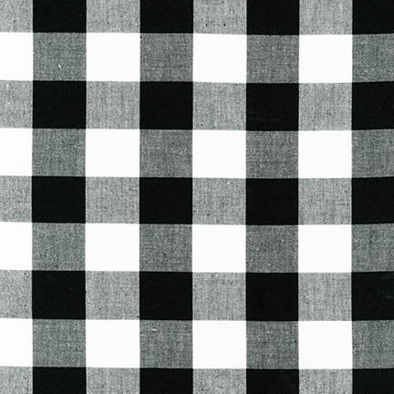 Carolina Gingham (1 inch) Cotton Fabric, Black, 1/4 yard
