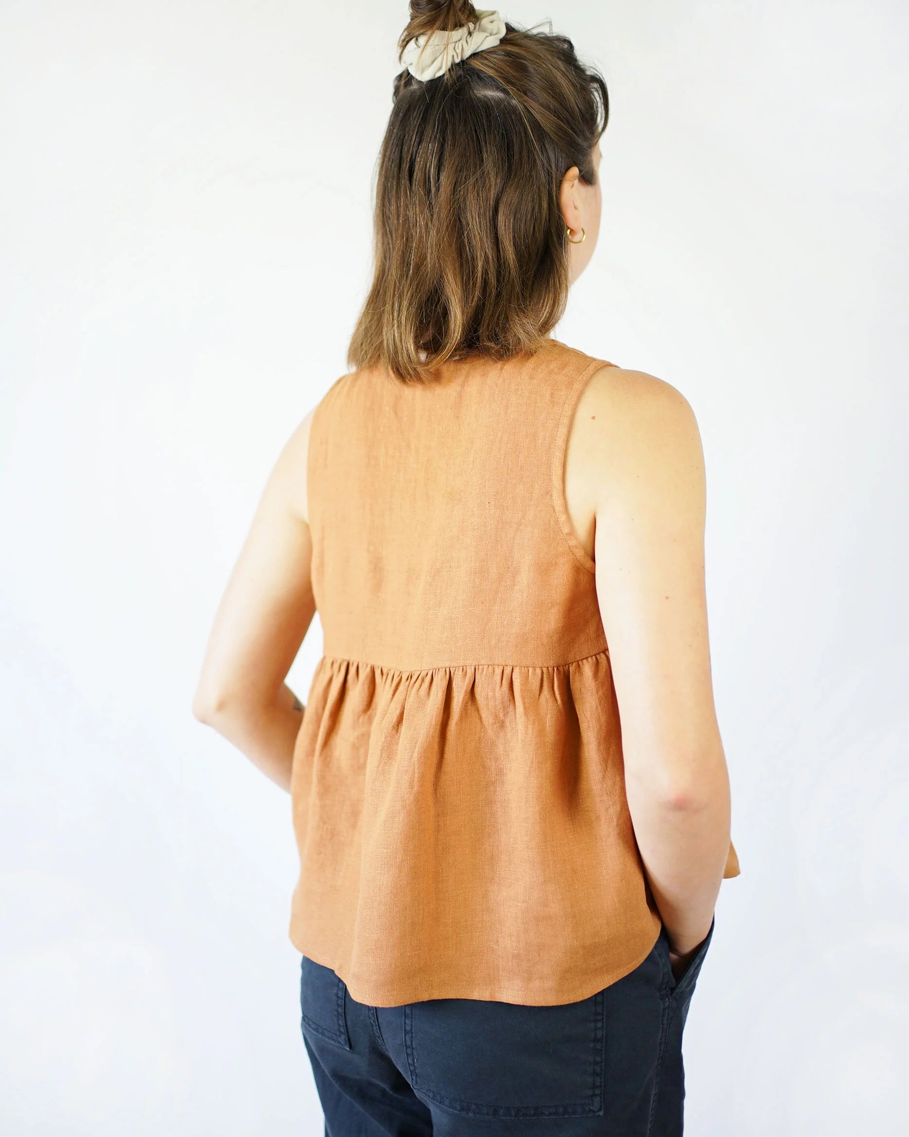 Matchy Matchy Sewing Club, Peplum Split Tank, Digital PDF Pattern