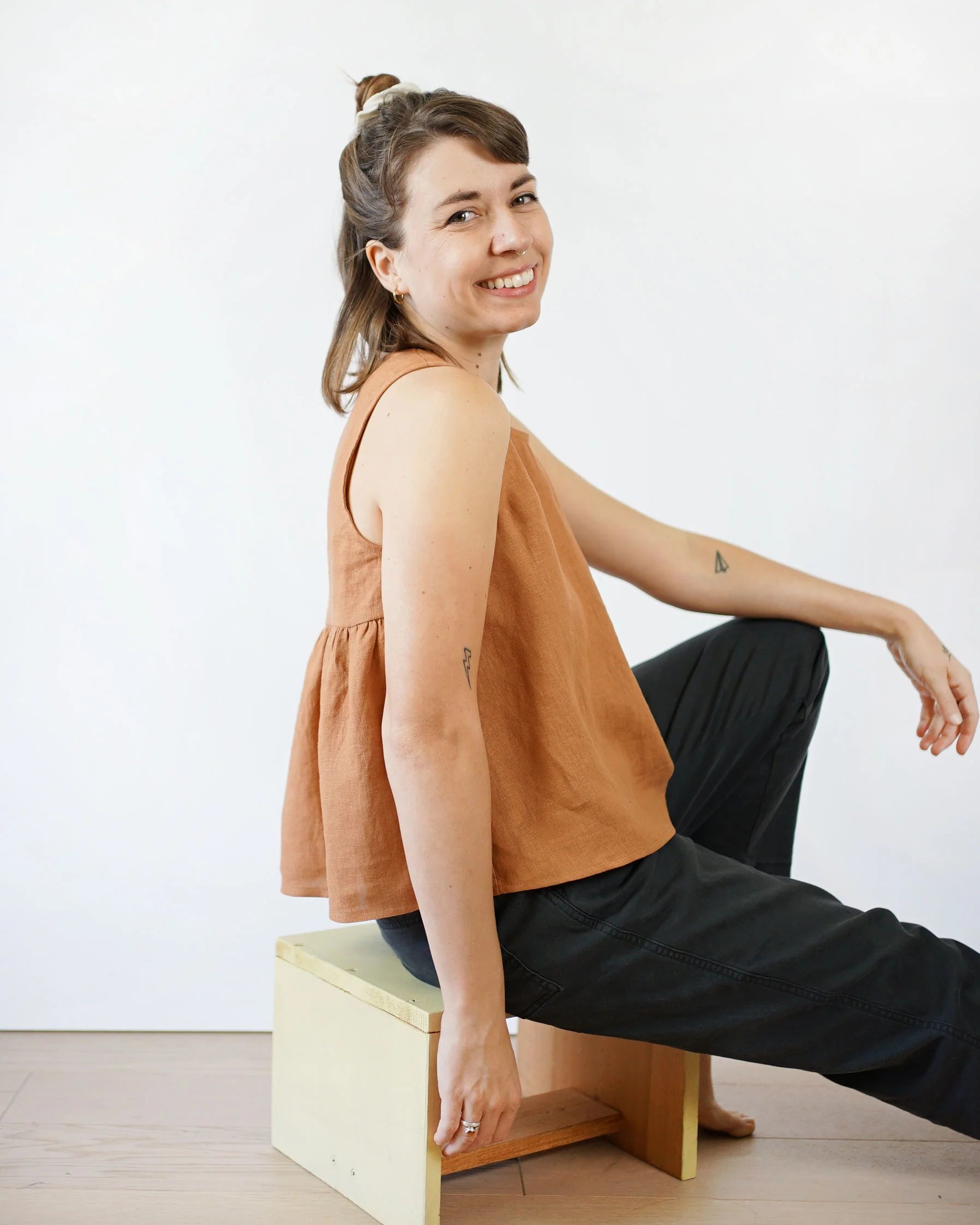 Matchy Matchy Sewing Club, Peplum Split Tank, Digital PDF Pattern