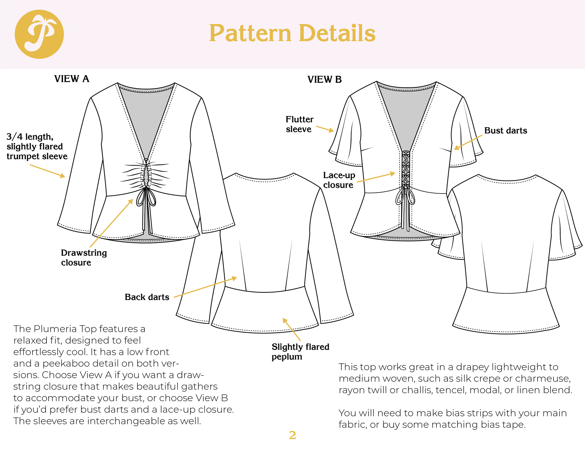 Paradise Patterns, Plumeria Top PDF Pattern
