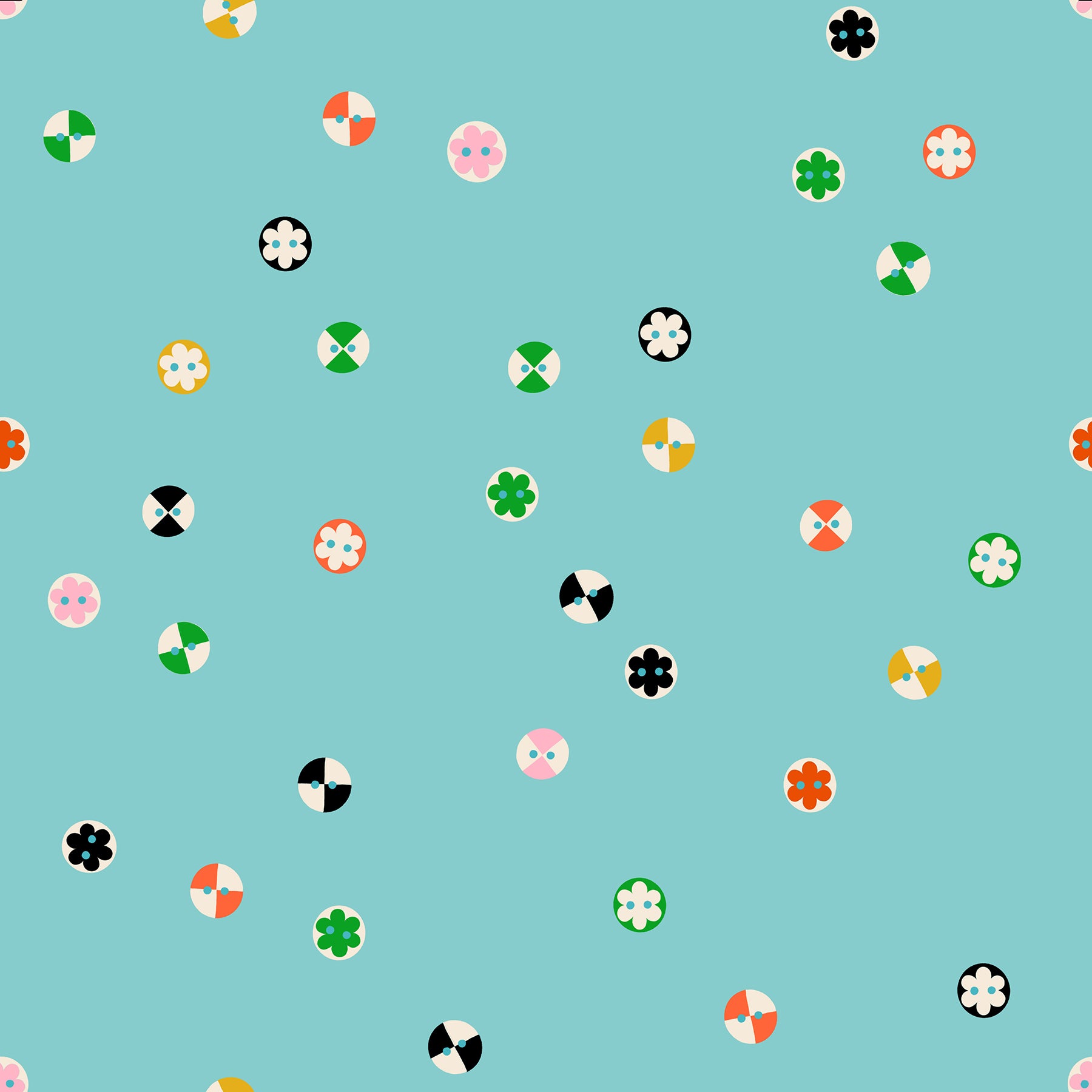 Ruby Star, Ruby Star, 1-800-Notion, Buttons Cloudless,  Cotton Fabric, 1/4 yard