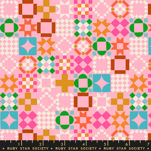 Ruby Star, Ruby Star, 1-800-Notion,  Quilty as Charged Posy, Cotton Fabric, 1/4 yard