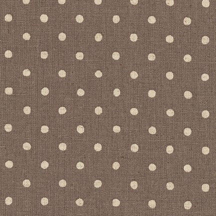 Sevenberry Canvas Natural Dots Cotton Flax Fabric, Natural on Purple-Grey, 1/4 yard