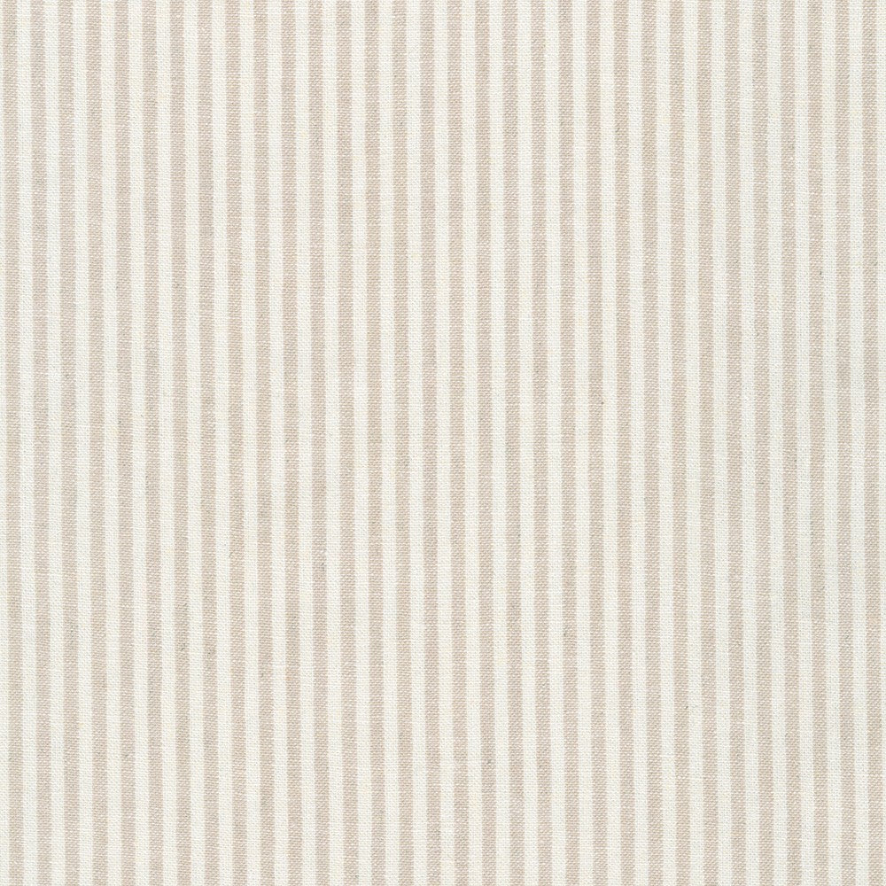 Remnant 8247, Essex Yarn Dyed Classic Wovens, 1/4" Striped Linen and Cotton Fabric, Flax, 41" bolt end