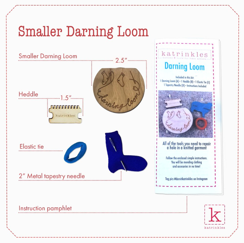 Katrinkles Darning & Mending Loom Kit, 3 sizes (Bigger, Smaller, Tiny)