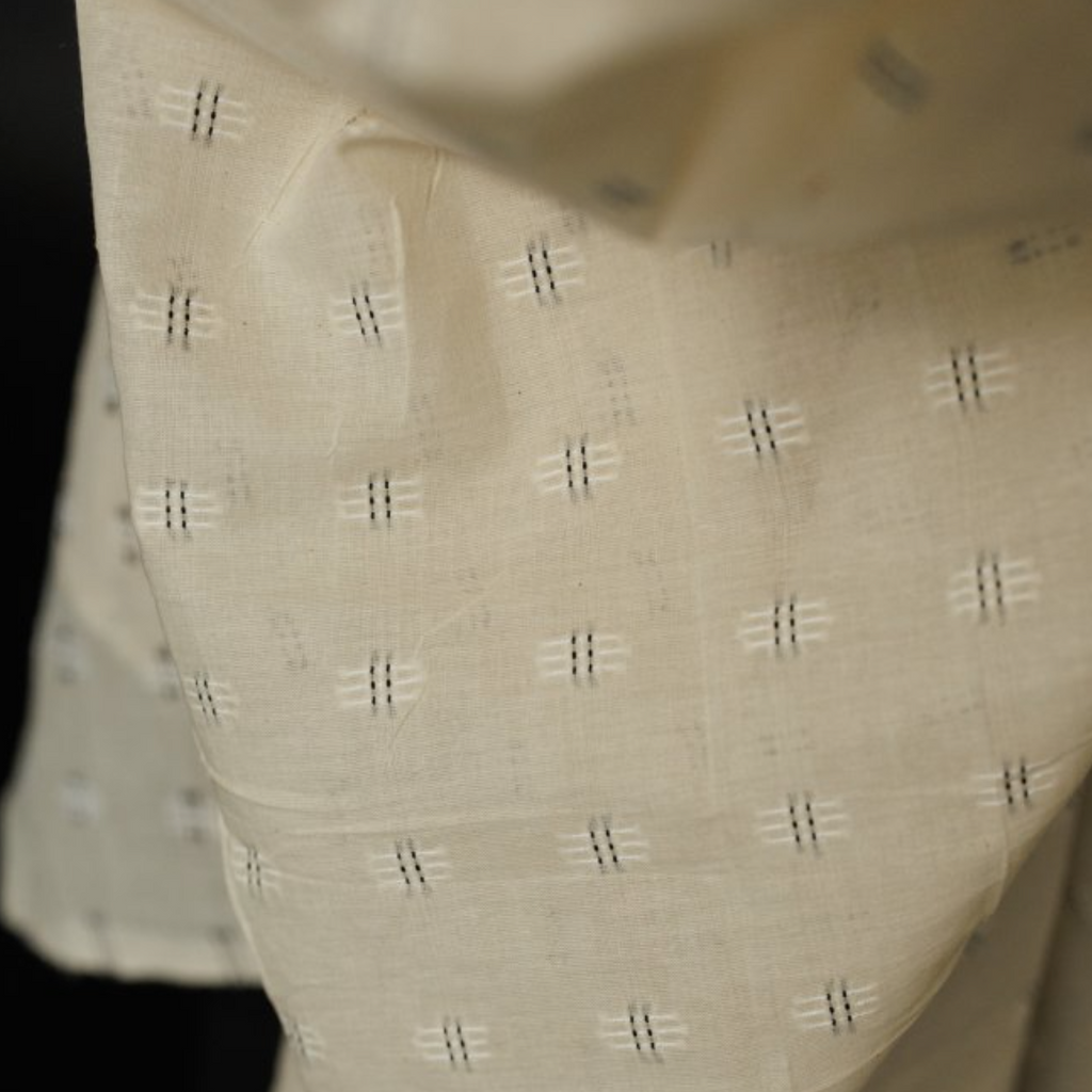 Merchant & Mills, "Black/Ecru Dobby", Natural Indian Handloom Cotton, 1/4 yard