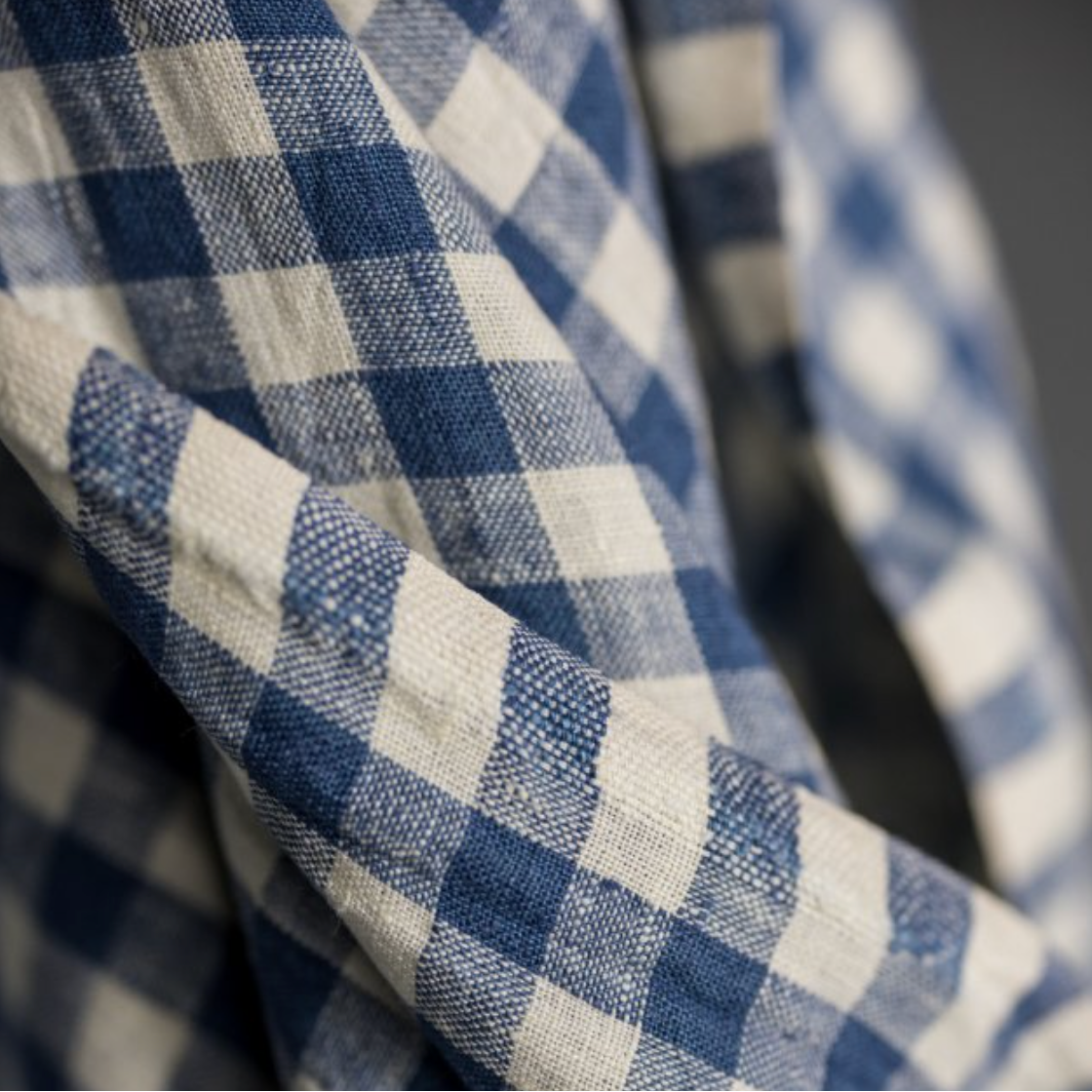 Merchant & Mills, European Laundered Linen, "Faro" Blue and White Check, 1/4 yard - Lakes Makerie