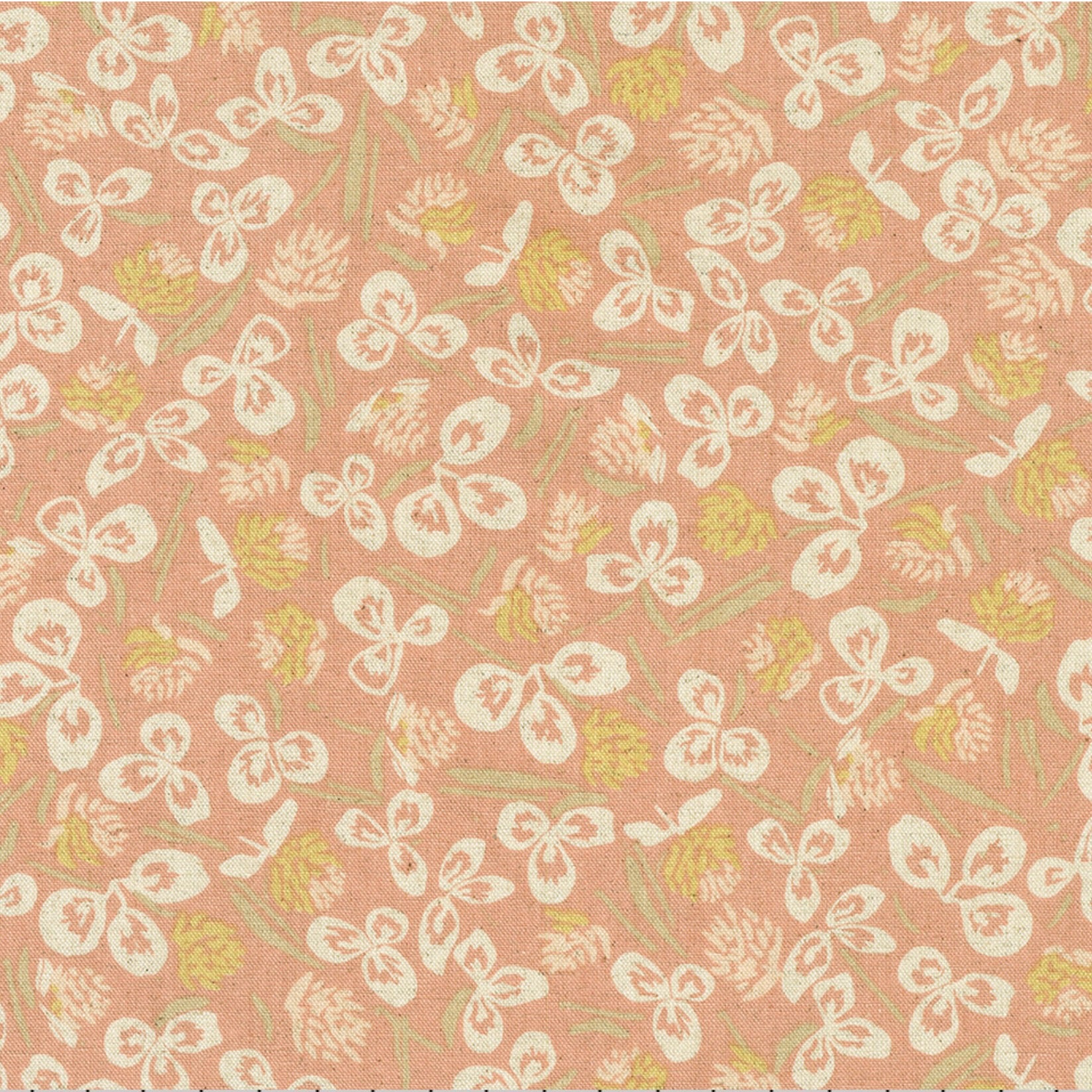 Orchard Run, Clover, Cotton/Flax, peach, 1/4 yard - Lakes Makerie