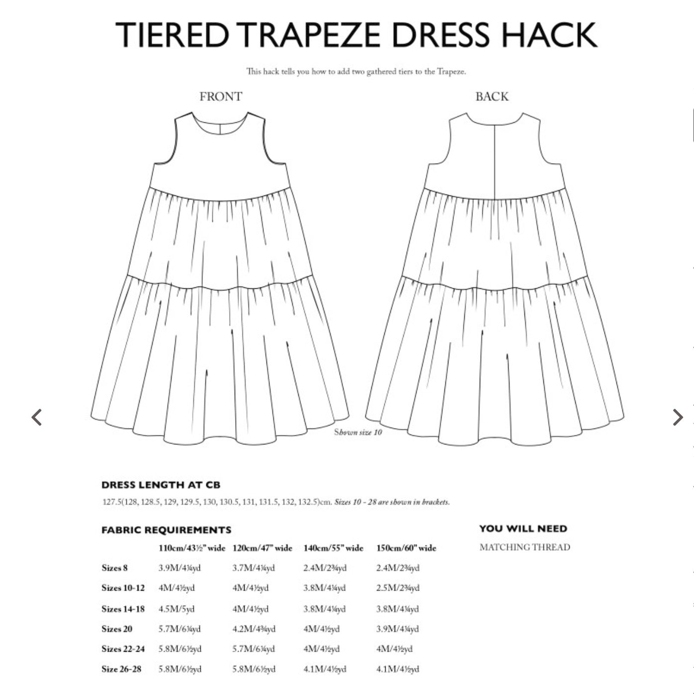Merchant &amp; Mills, The Trapeze PDF Pattern Additions
