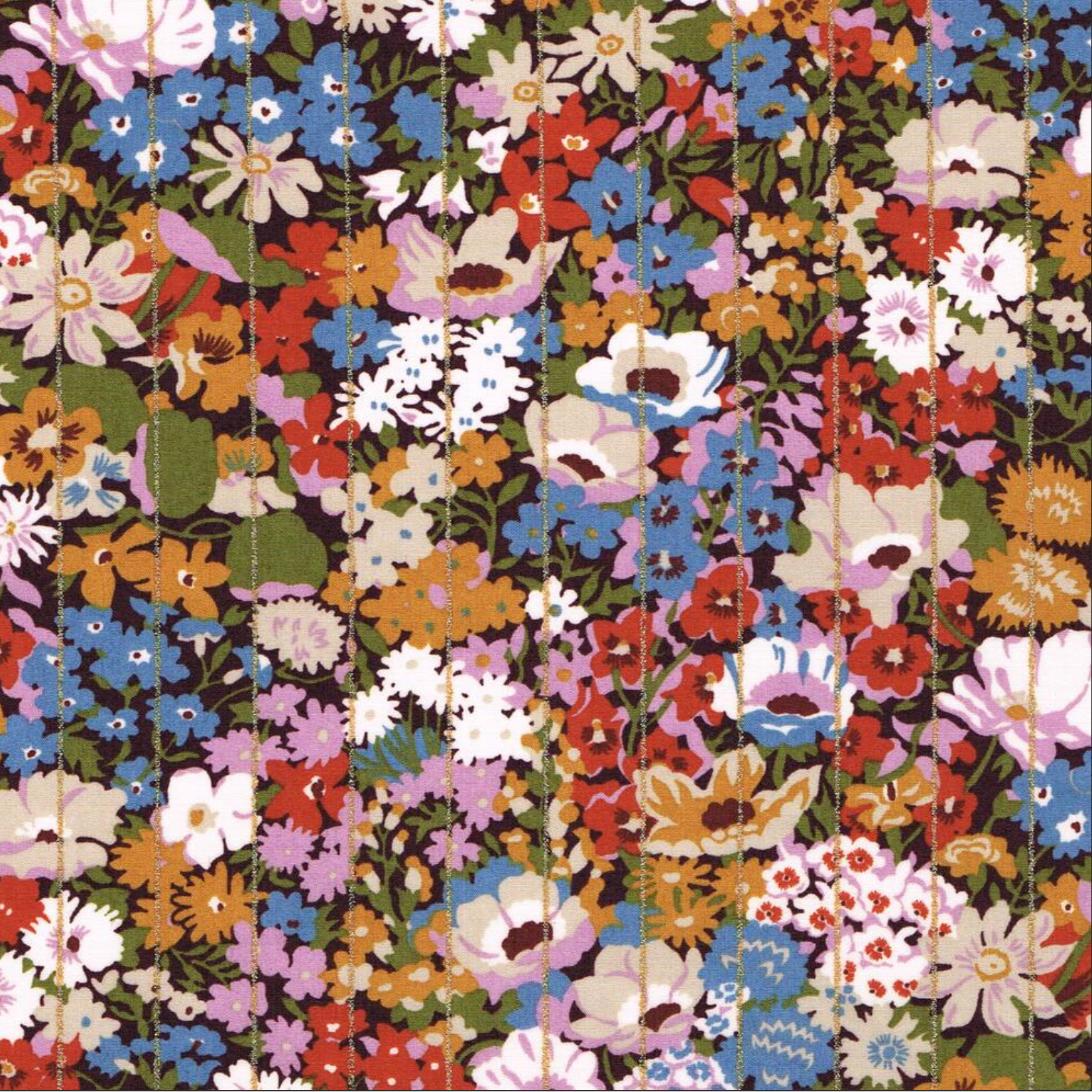 Liberty Tana Lawn Cotton Fabric, "Thorp Stripe Classic Metallic" , 1/4 yard - Lakes Makerie