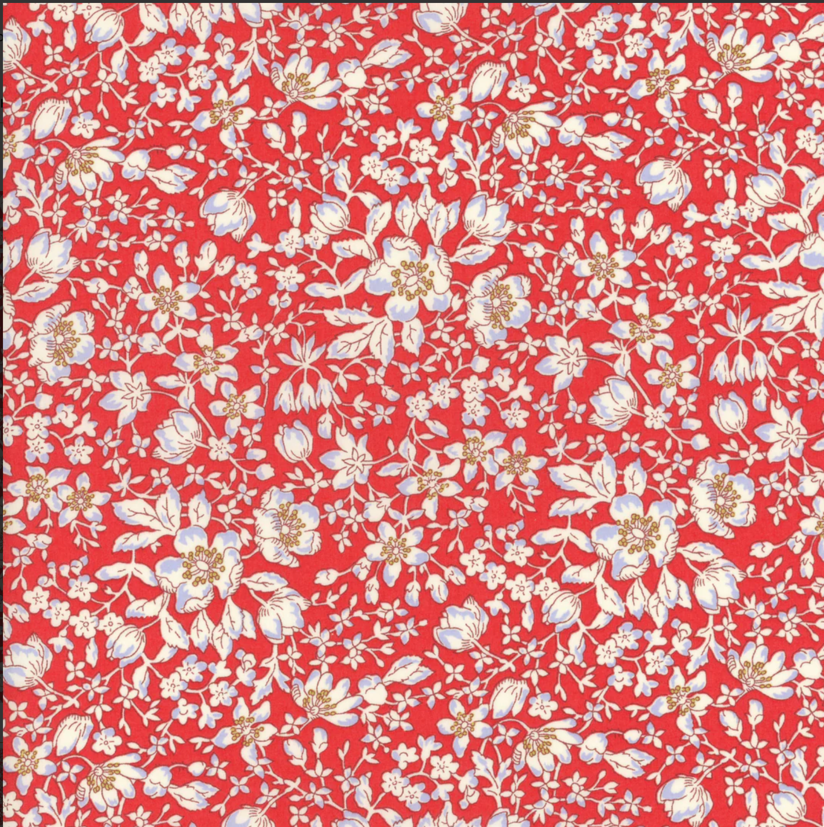 Liberty Tana Lawn Cotton Fabric, "Lizzy," red,  1/4 yard - Lakes Makerie