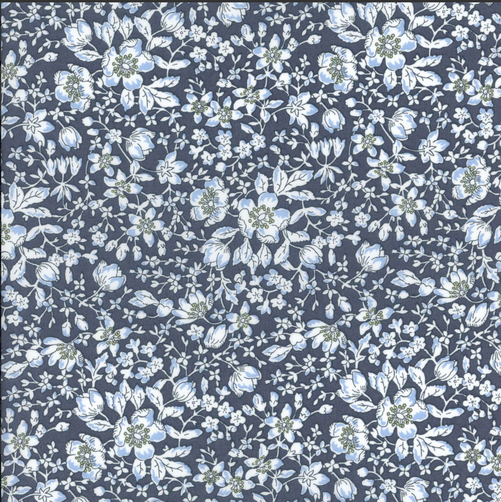 Liberty Tana Lawn Cotton Fabric, "Lizzy," blue,  1/4 yard - Lakes Makerie