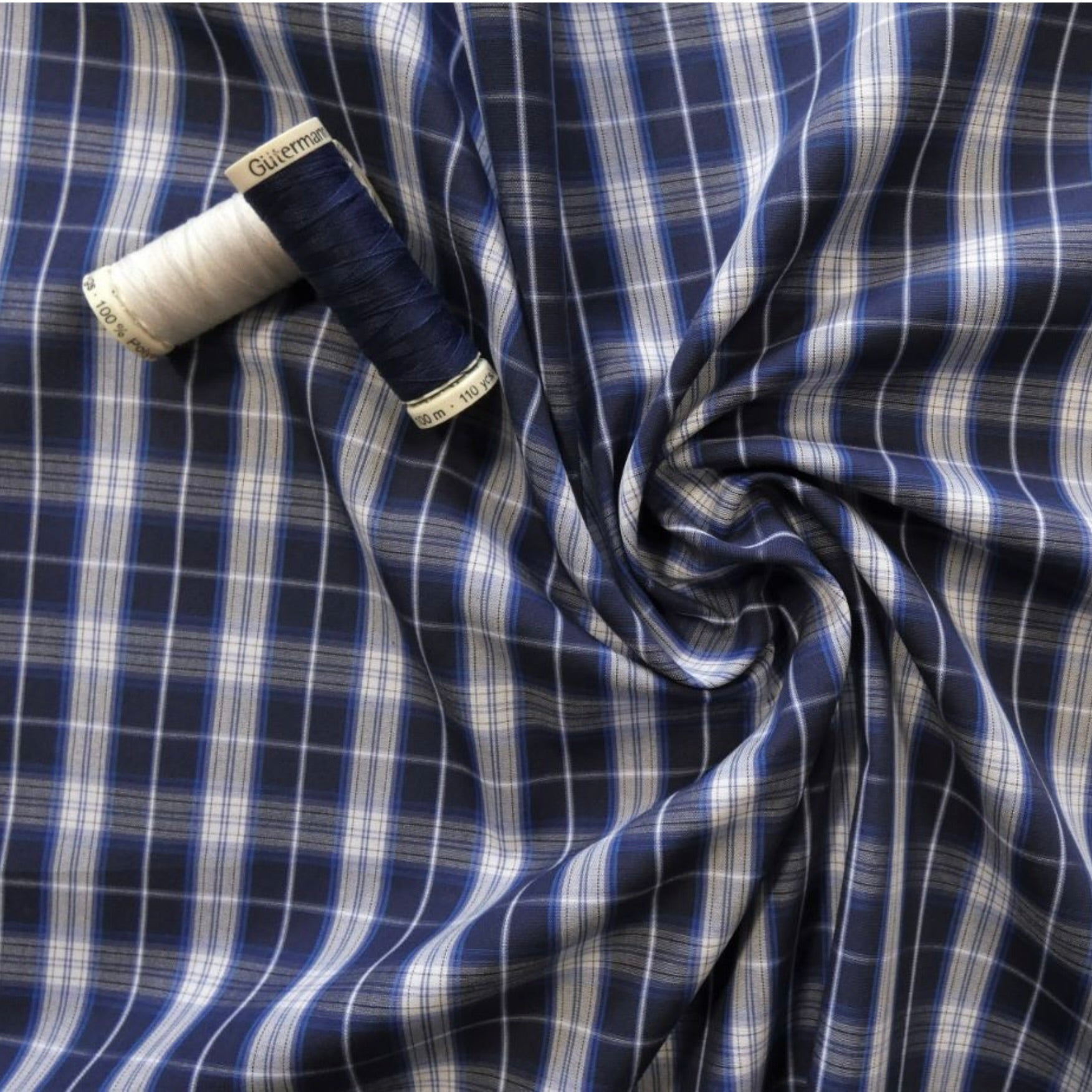 McElroy Chilton Plaid Italian Cotton Shirting, 1/4 yard